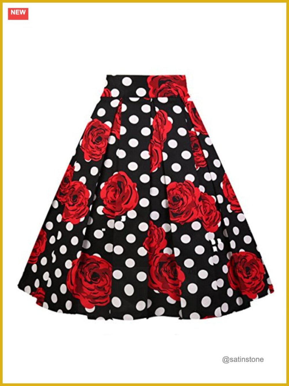 Pleated Vintage A-Line Midi Skirt High Waist Zipper Pockets